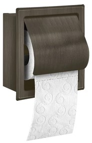 Χαρτοθήκη Εντοιχιζόμενη με Καπάκι W15xD7xH16 cm Inox Aisi 304 Dark Bronze Mat Sanco Toilet Roll Holders Pro 0850-DM25