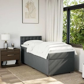 ΚΡΕΒΑΤΙ BOXSPRING ΜΕ ΣΤΡΩΜΑ ΣΚΟΥΡΟ ΓΚΡΙ 90X200 ΕΚ. ΥΦΑΣΜΑΤΙΝΟ 3285786