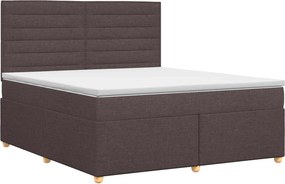 vidaXL Κρεβάτι box spring με στρώμα Σκούρο Καφέ 140 x 190 cm Ύφασμα