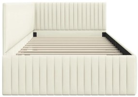 vidaXL Κρεβάτι Γωνίας με κεφαλάρι Κρεμ 100 x 200 cm Βελούδο
