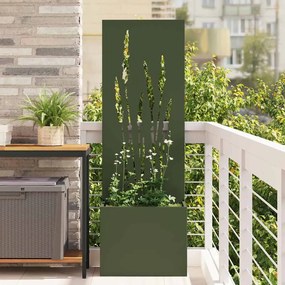 vidaXL Γλάστρα Κήπου με Διακοσμητική Πάνελ Λαδί 50 x 140 cm
