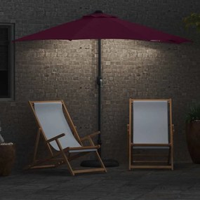 vidaXL Ομπρέλα Κήπου Μπορντό 294 x 150 x 224 εκ ύφασμα