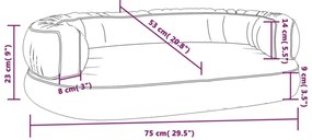 vidaXL Εργονομικό Κρεβάτι Σκύλου Γκρι 75 x 53 εκ. από Συνθετικό Δέρμα