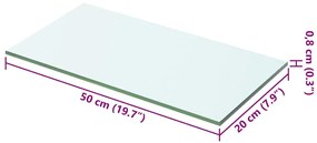 vidaXL Ράφι Πάνελ Διάφανο 50 x 20 εκ. Γυάλινο