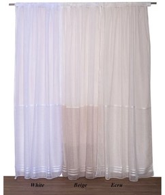 Κουρτίνα 2462 Με Τρέσα Ecru Viopros 140X270cm 140x270cm Πολυέστερ