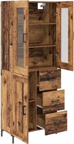 vidaXL Highboard 2 pcs Παλιό ξύλο 69,5 x 34 x 180 εκ.