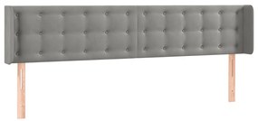 vidaXL Κεφαλάρι Κρεβατιού LED Ανοιχτό Γκρι 183x16x78/88 εκ. Βελούδινο