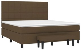 vidaXL Κρεβάτι Boxspring με Στρώμα Σκούρο Καφέ 160x200 εκ Υφασμάτινο