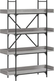 vidaXL Βιβλιοθήκη 4 Επιπέδων Γκρι Sonoma 100x33x145,5εκ. Επεξεργ. Ξύλο