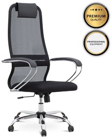 Καρέκλα γραφείου Lord Megapap με ύφασμα Mesh χρώμα μαύρο 66,5x70x123/133εκ.-GP008-0001
