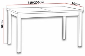 Τραπέζι Victorville 177, Μαύρο, Grandson δρυς, 78x90x160cm, 41 kg, Επιμήκυνση, Πλαστικοποιημένη μοριοσανίδα, Ξύλο, Μερικώς συναρμολογημένο