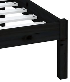 vidaXL Πλαίσιο Κρεβατιού Μαύρο 200 x 200 εκ. από Μασίφ Ξύλο Πεύκου