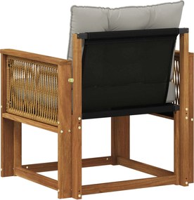 vidaXL Outdoor Middle Sofa Στερεό ξύλο ακακίας και Textilene