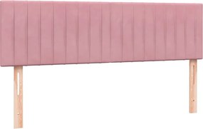 vidaXL Κρεβάτι Boxspring με Στρώμα Ροζ 160x210 εκ. Βελούδινο