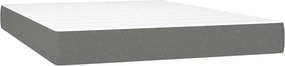vidaXL Κρεβάτι Boxspring με Στρώμα Σκούρο Γκρι 140x200 εκ Υφασμάτινο
