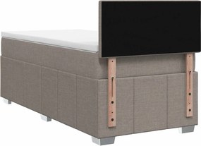 vidaXL Κρεβάτι box spring με στρώμα Taupe 100 x 200 cm Ύφασμα
