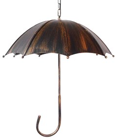 GloboStar UMBRELLA 01406 Vintage Industrial Κρεμαστό Φωτιστικό Οροφής Πολύφωτο 5 x E27 Μαύρο Καφέ Σκουριά Μεταλλικό Φ58 x Υ60cm