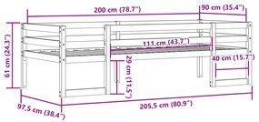 ΠΛΑΙΣΙΟ ΠΑΙΔΙΚΟΥ ΚΡΕΒΑΤΙΟΥ ΚΑΦΕ 90X200 ΕΚ. ΜΑΣΙΦ ΞΥΛΟ ΠΕΥΚΟΥ 846866