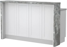 Πάγκος νησίδας Tahoma-Μήκος: 160 εκ.-Λευκό ματ-Siena Marble