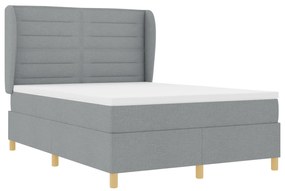 vidaXL Κρεβάτι με Στρώμα  Ανοιχτό Γκρι 140x200 εκ Υφάσματος