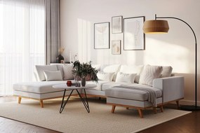 Γωνιακός Καναπές Seattle K121, Beige, 295x202x85cm, Πόδια: Ξύλο | Epipla1.gr