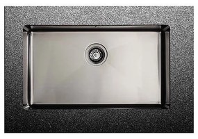 FORTINOX Squadro 28075-411 Υποκαθήμενος Νεροχύτης 74x44cm Inox PVD Black Brushed