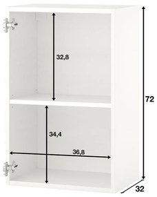 Κρεμαστό Ντουλάπι Κουζίνας EMMA Σονόμα 40x32x72 εκ.