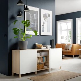 BESTÅ σύνθεση αποθήκευσης με πόρτες, 180x42x74 cm 091.399.03