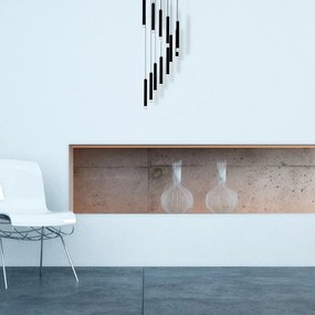 LED Κρεμαστό Φωτιστικό Carbon 12W Ø45cm Μαύρο