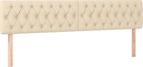 vidaXL Κρεβάτι Boxspring με Στρώμα Κρεμ 200x200 εκ. Υφασμάτινο