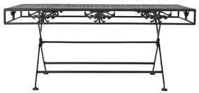 vidaXL Τραπέζι Σαλονιού Πτυσσόμενο Vintage Μαύρο 100x50x45 εκ. Μέταλλο