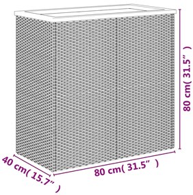 vidaXL Ζαρντινιέρα Μαύρη 80 x 40 x 80 εκ. από Συνθετικό Ρατάν