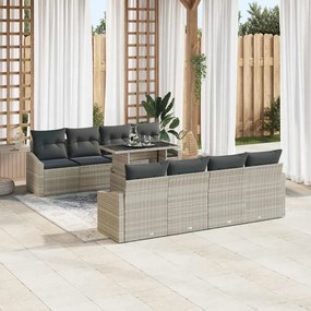 vidaXL Σετ Καναπέ Κήπου 7 pcs Ανοιχτό γκρι 100 x 55 x 73 εκ