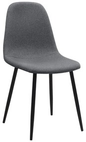 Καρέκλα τραπεζαρίας Iris Megapap γκρι ύφασμα - μεταλλικό μαύρο πόδι 43x50x85εκ.