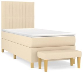 ΚΡΕΒΑΤΙ BOXSPRING ΜΕ ΣΤΡΩΜΑ ΚΡΕΜ 90X200 ΕΚ.ΥΦΑΣΜΑΤΙΝΟ 3137290