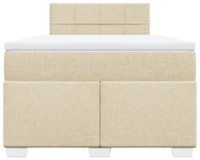 vidaXL Κρεβάτι Boxspring με Στρώμα Κρεμ 120x190 εκ. Υφασμάτινο