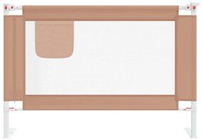 vidaXL Μπάρα Κρεβατιού Προστατευτική Taupe 100 x 25 εκ. Υφασμάτινη