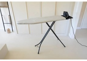 Τραπέζι σιδερώματος Brabantia B 1008893, 124x38 cm, 7 θέσεις ρύθμισης, Μεγάλη θήκη σίδερου, Ανοιχτό γκρι