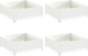 vidaXL Περίγραμμα γκαζόν 4 τμχ. 60 x 60 x 20 εκ Ατσάλι Λευκό