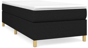 vidaXL Κρεβάτι Boxspring με Στρώμα Μαύρο 80 x 200 εκ. Υφασμάτινο