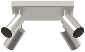 vidaXL Οροφάκι  4 Way Ρυθμιζόμενο Βουρτσιστό Νίκελ GU10