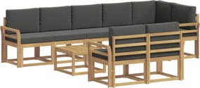vidaXL Σειρά Καναπέ Εξωτερικού 9 pcs Άσπρο και Ανθρακί Πολυεστέρας