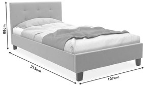 Κρεβάτι Mago pakoworld ύφασμα εκρού 100x200εκ