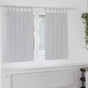 vidaXL Κουρτίνες με κουρτίνες 2 pcs Ανοιχτό γκρι Πολυεστέρας