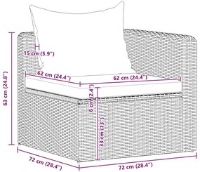 vidaXL Καναπέδες Κήπου Γωνιακοί 2 τεμ. Γκρι από Συνθετικό Ρατάν