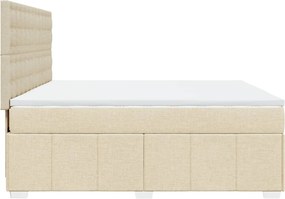 vidaXL Κρεβάτι Boxspring με Στρώμα Κρεμ 180x200 εκ. Υφασμάτινο
