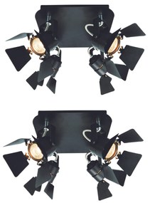 GU12015A-4R (x2) Mystik Packet Metal black ceiling lamp with rotating heads+
