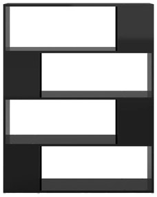 vidaXL Βιβλιοθήκη/Διαχωριστικό Χώρου Γυαλ. Μαύρο 100 x 24 x 124 εκ.