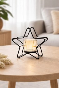 Stewehome μεταλλικό κηροπήγιο Μαύρο 10x10x19.5 cm