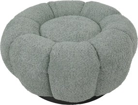 Σκαμπό Nester pakoworld μπουκλέ ύφασμα σε φυστικί απόχρωση Φ60x31εκ